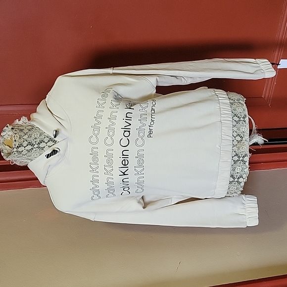 Calvin Klien Performance Off-White Hoodie Top Size Small - Picture 4 of 14